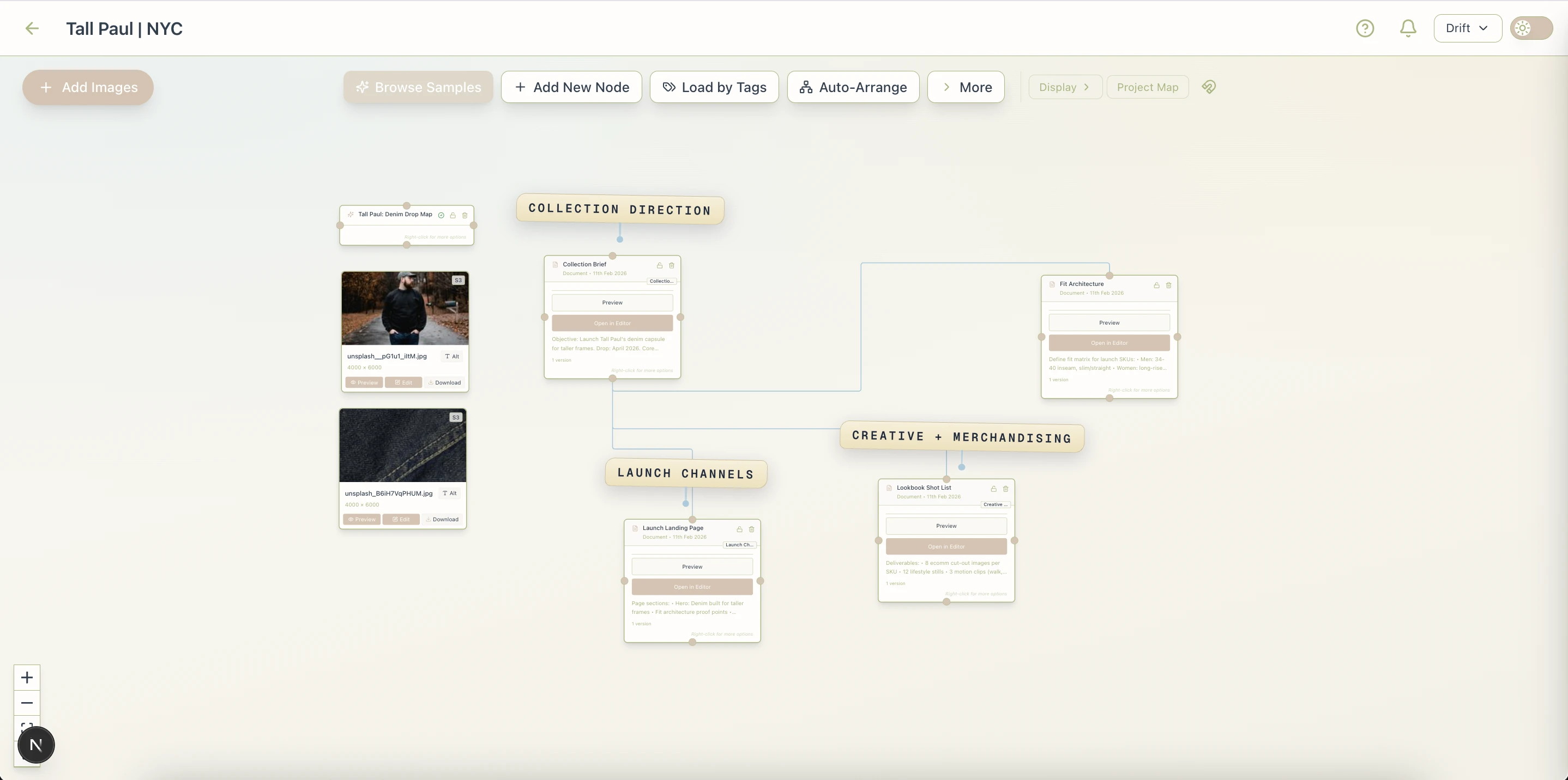 Paradox Canvas connecting planning nodes into a structured workflow