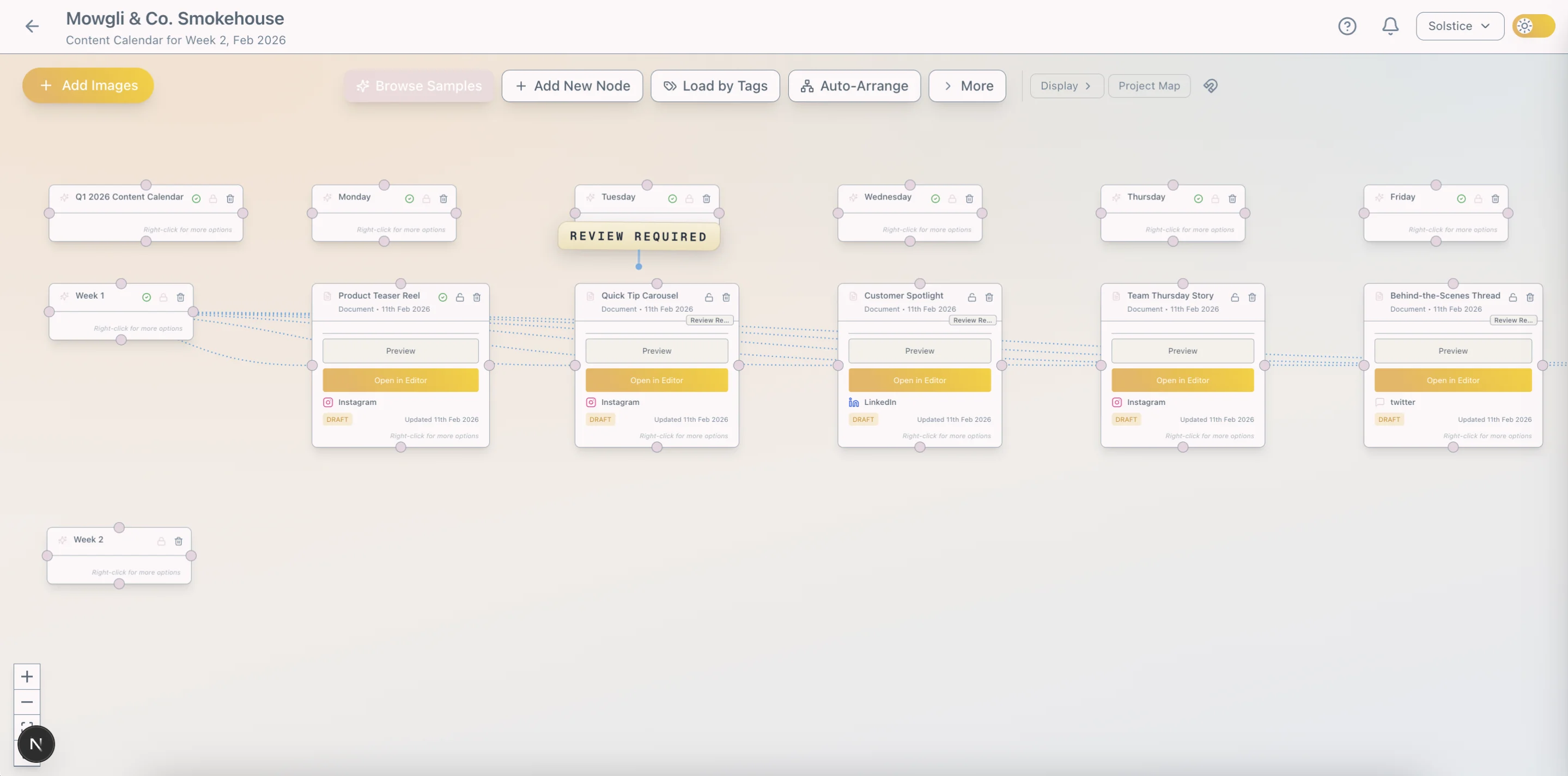 Paradox Canvas showing an organized and connected project view