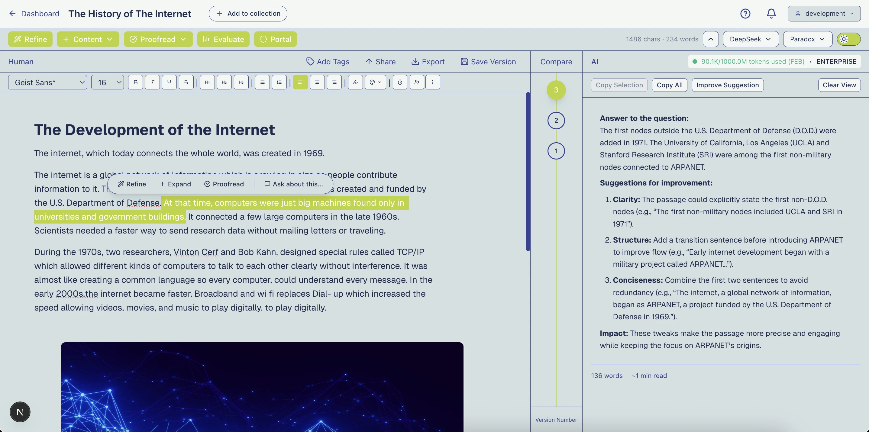 Paradox Editor writing view